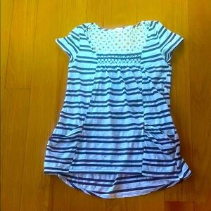 Striped Short Sleeve Top with many sweet details.